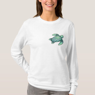Aquarell gemalte Meeresschildkröte Cartoon blau gr T-Shirt