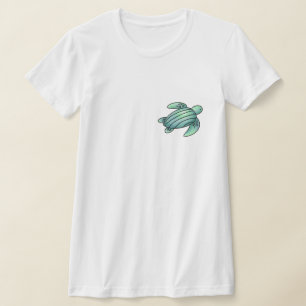 Aquarell gemalte Meeresschildkröte Cartoon blau gr T-Shirt