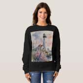Aquarell-gemalter Leuchtturm Sweatshirt (Vorne ganz)