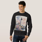 Aquarell-gemalter Leuchtturm Sweatshirt (Vorne ganz)