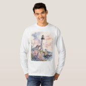 Aquarell-gemalter Leuchtturm T-Shirt (Vorne ganz)
