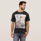 Aquarell-gemalter Leuchtturm T-Shirt (Vorne ganz)