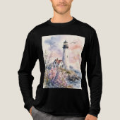 Aquarell gemalter Leuchtturm Tri-Blend Shirt (Vorderseite)