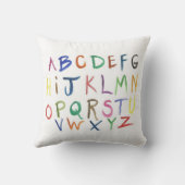 Aquarell gemaltes Alphabet-Kissen bunt Kissen (Rückseite)