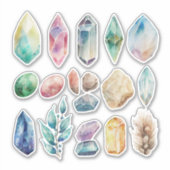 Aquarell Gemstone Gems Vinyl Sticker (Vorderseite)