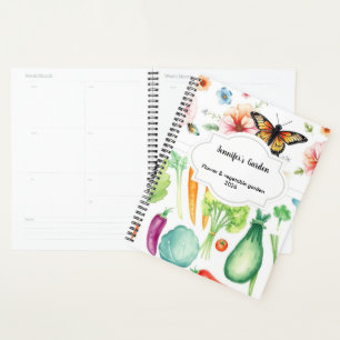 Aquarell-Gemüse-Blumen persönlicher Garten Planer