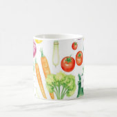 Aquarell-Gemüse-Gemüse-Muster monogrammiert Kaffeetasse (Mittel)