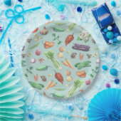 Aquarell-Gemüse- und Gewürzmuster Pappteller (Party)