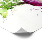 Aquarell Gemüsegarte Küche Kunst, Panzerblätterung Poster (Ecke)