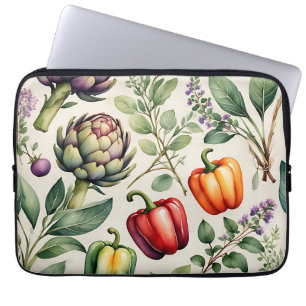 Aquarell-Gemüsegarten-Muster Laptopschutzhülle