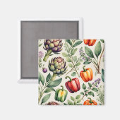 Aquarell-Gemüsegarten-Muster Magnet (Vorderseite/Rückseite)