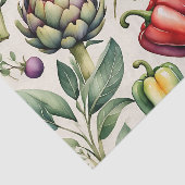 Aquarell-Gemüsegarten-Muster Seidenpapier (Ausschnitt)