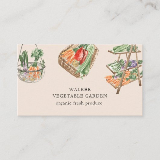 Aquarell Gemüsegarten Visitenkarte (Vorderseite)