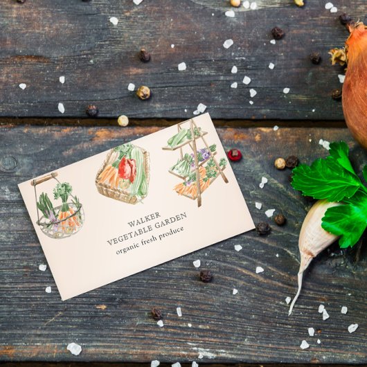 Aquarell Gemüsegarten Visitenkarte