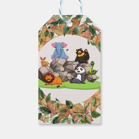 Aquarell Gender Neutral Baby Dusche Geschenkanhänger (Rückseite)