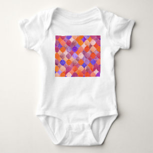 Aquarell geometrisch, arabische Fischschuppen. Baby Strampler