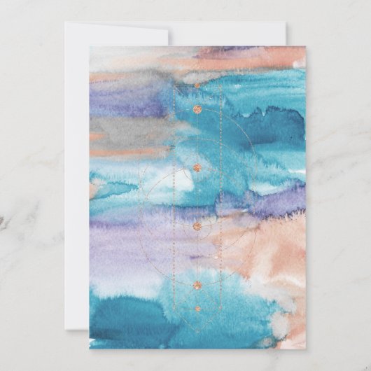 Aquarell | Geometrisch Save the Date (Rückseite)