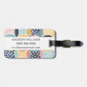 Aquarell-geometrische Kreise Gepäckanhänger (Rückseite horizontal)