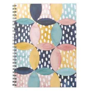 Aquarell-geometrische Kreise Notizblock