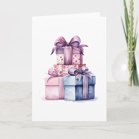 Aquarell-Geschenkboxen Karte (Vorderseite)