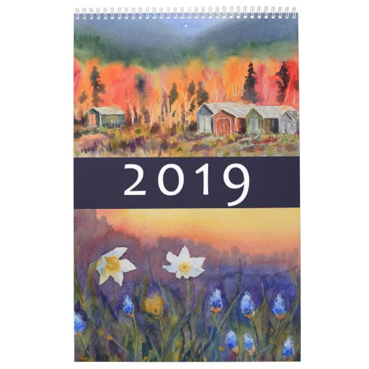 Aquarell gestaltet 2019 Wandkalender (Titelbild)