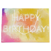 Aquarell gestrichen, Geburtstag glücklich, große G Geschenktüte (Vorderseite)