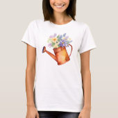 Aquarell Gießkanne Blumen Mutter Passend T-Shirt (Vorderseite)