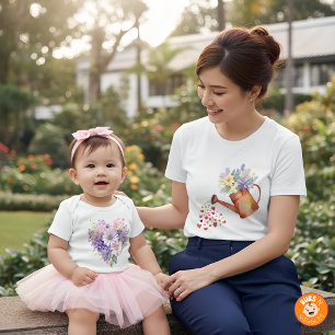 Aquarell-Gießkanne-Blumenpassendes-Outfit-Mama Sweatshirt