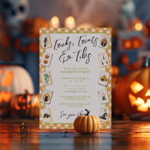 Aquarell-Gingham-Halloween-Mahjong-Party