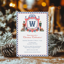 Aquarell-Gingham-Nussknacker-Maus-Monogrammwappen