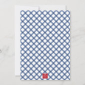 Aquarell-Gingham-Nussknacker-Maus-Monogrammwappen Einladung (Rückseite)