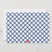 Aquarell Gingham Nussknacker Maus Monogrammwappen Feiertagskarte (Rückseite)