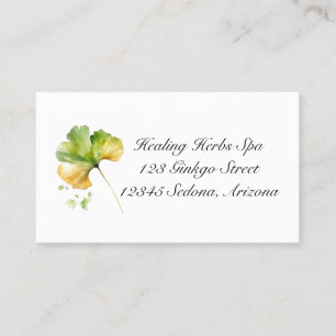 Aquarell-Ginkgo-Biloba-Blatt-Botanical-Wellness Visitenkarte