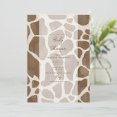 Aquarell Giraffe Animal Print Baby Dusche Einladung (Stehend Vorderseite)