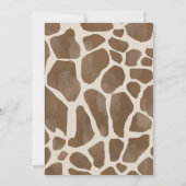 Aquarell Giraffe Animal Print Baby Dusche Einladung (Rückseite)