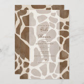 Aquarell Giraffe Animal Print Baby Dusche Einladung (Vorne/Hinten)