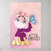 Aquarell-Giraffe Poster (Vorne)