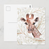 Aquarell-Giraffe Postkarte (Vorne/Hinten)