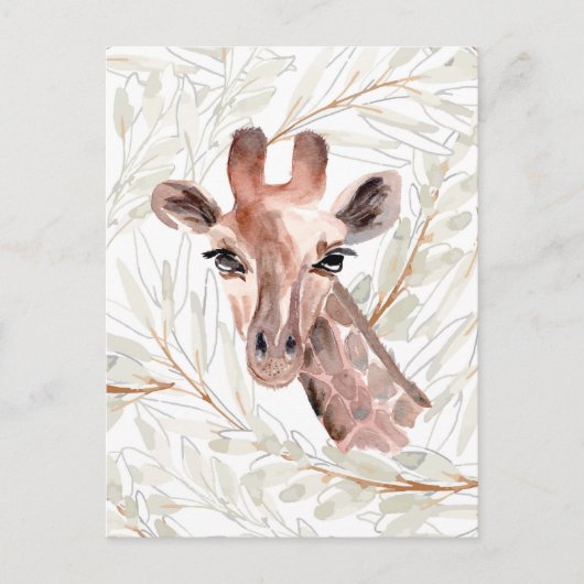 Aquarell-Giraffe Postkarte (Vorderseite)