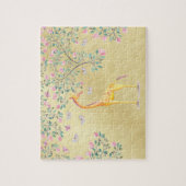 Aquarell-Giraffen-Schmetterlinge und Blüte Puzzle (Vertikal)