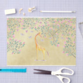 Aquarell-Giraffen-Schmetterlinge und Blüte Seidenpapier (Handwerk)