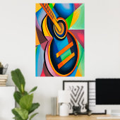 Aquarell Gitarre Poster (Heimbüro)