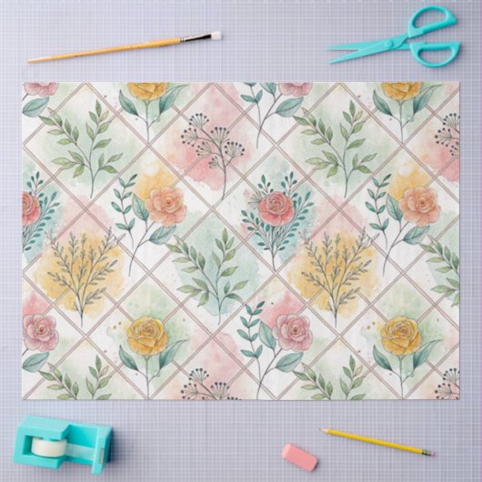 Aquarell-Gittermuster-Decoupage-Tissue-Papier Seidenpapier (Basteln)