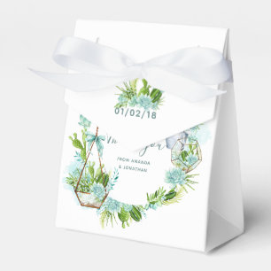 Aquarell Glas Terrarium Sukkulenten Hochzeit Geschenkschachtel