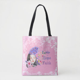 Aquarell-Glaubens-Hoffnungs-Liebe-Tragetasche Tasche