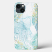 Aquarell Glitzer Aquamarin Blue iPhone / iPad Gehä Case-Mate iPhone Hülle (Rückseite)