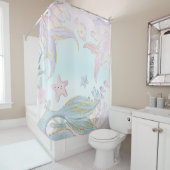 Aquarell Glitzer Meerjungfrau Schwänze unter Wasse Duschvorhang (Beispiel)