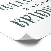 Aquarell & Glitzer Rose Bridal Show Willkommen Poster (Ecke)