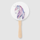 Aquarell Glitzer Unicorn Kinderdusche Fächer (Rückseite)