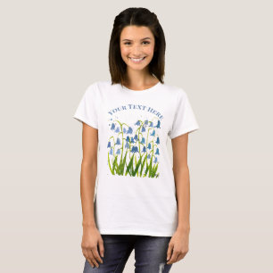 Aquarell-Glockenblumen-Blumen Hochzeitsdusche T-Shirt
